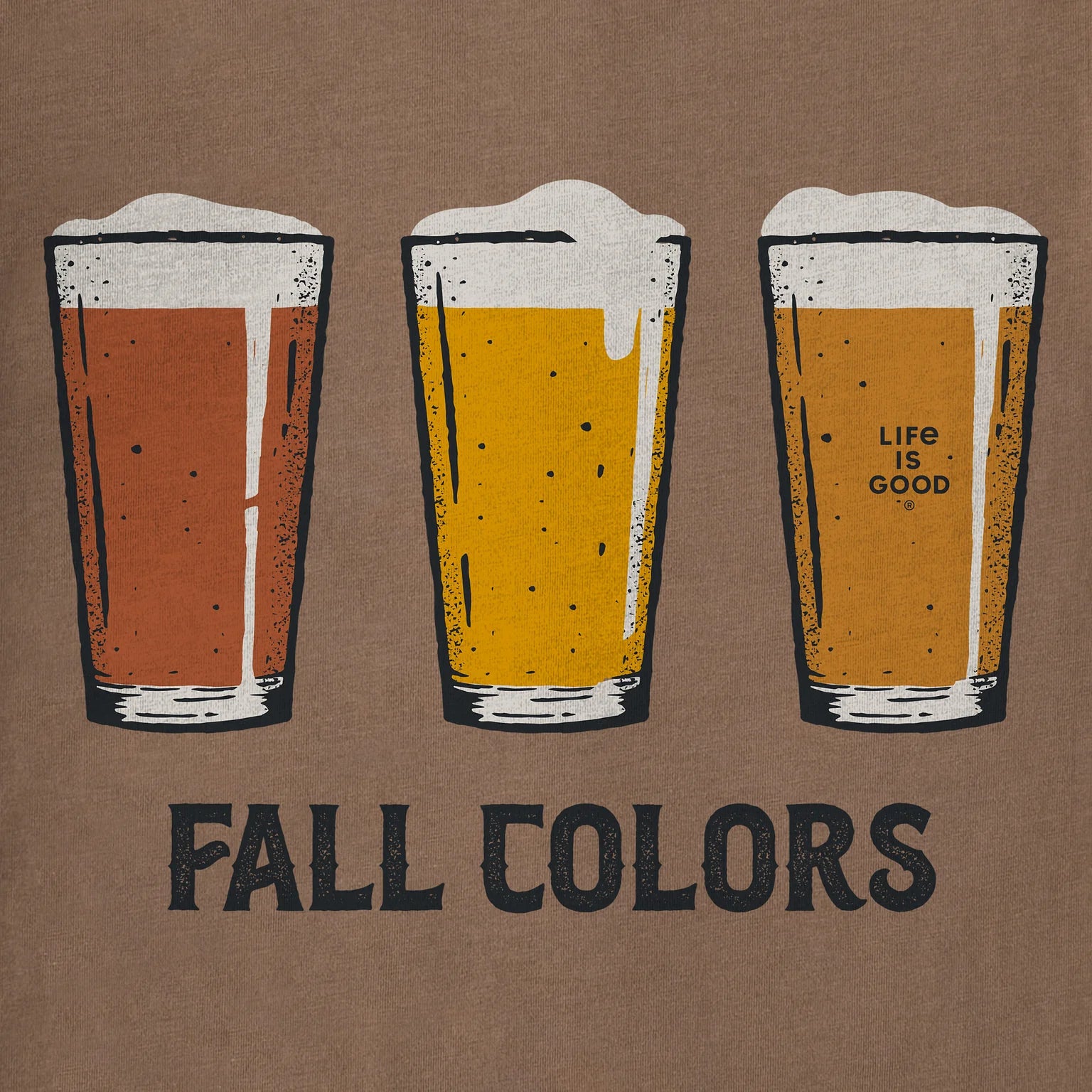 Life is Good M SS Crusher Fall Beer Colors Tee MUSHROOM BROWN