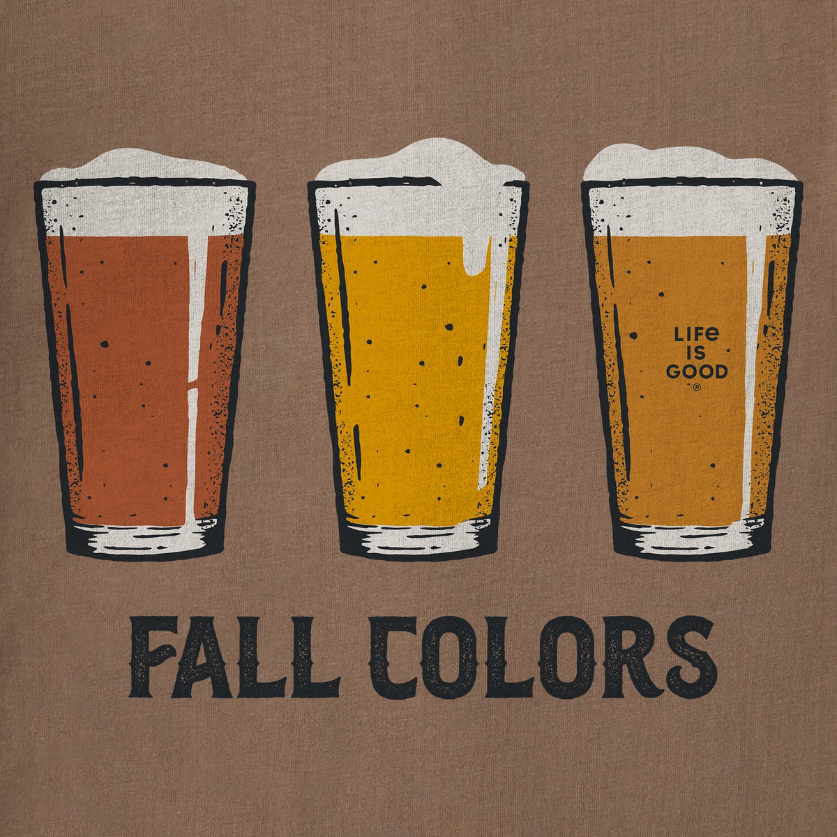 Life is Good M SS Crusher Fall Beer Colors Tee MUSHROOM BROWN