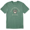 Life is Good M SS Crusher Easily Distracted Dogs Paw Tee GRANITE GREEN