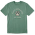 Life is Good M SS Crusher Easily Distracted Dogs Paw Tee GRANITE GREEN