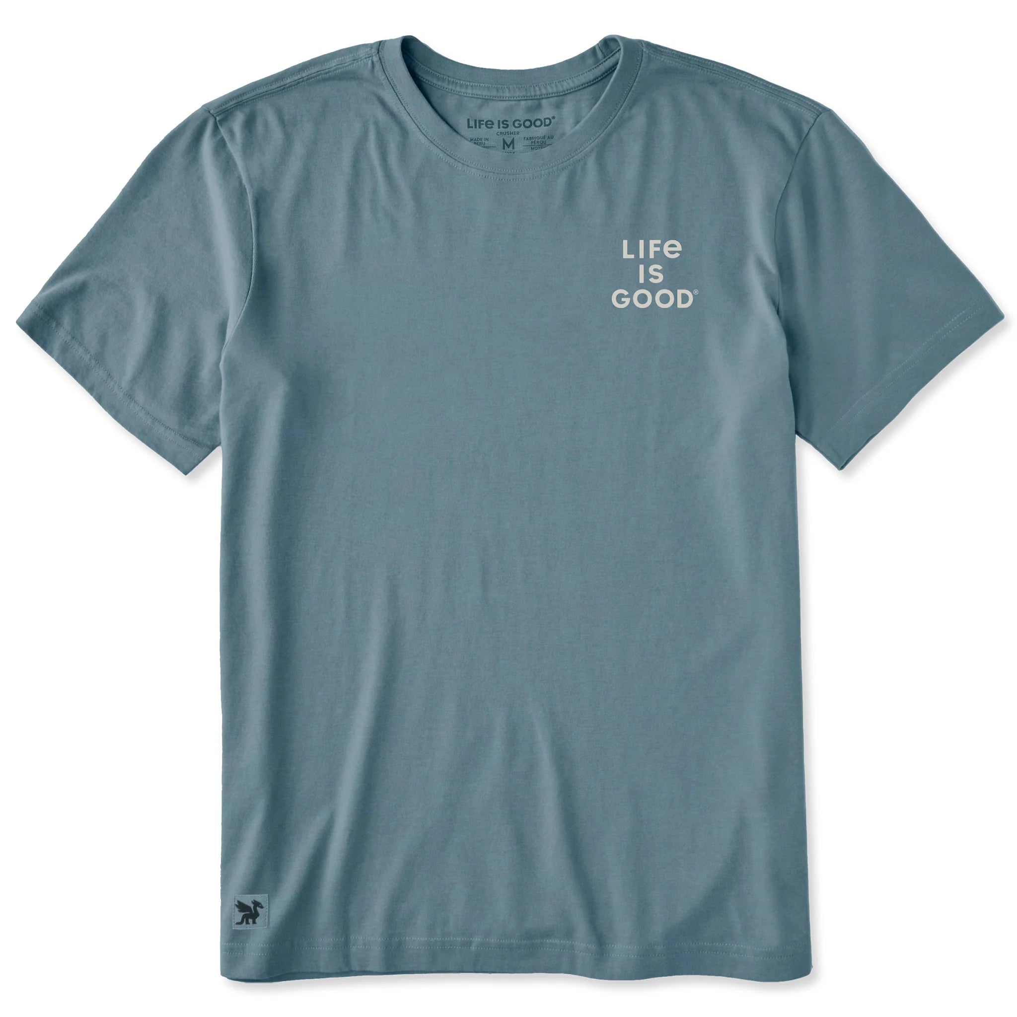 Life is Good M SS Crusher Clean LIG Stacked Tee SLATE BLUE
