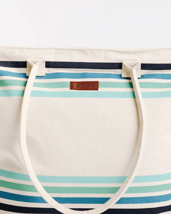 Sand Cloud Border Classic Stripe Beach Tote NATURAL