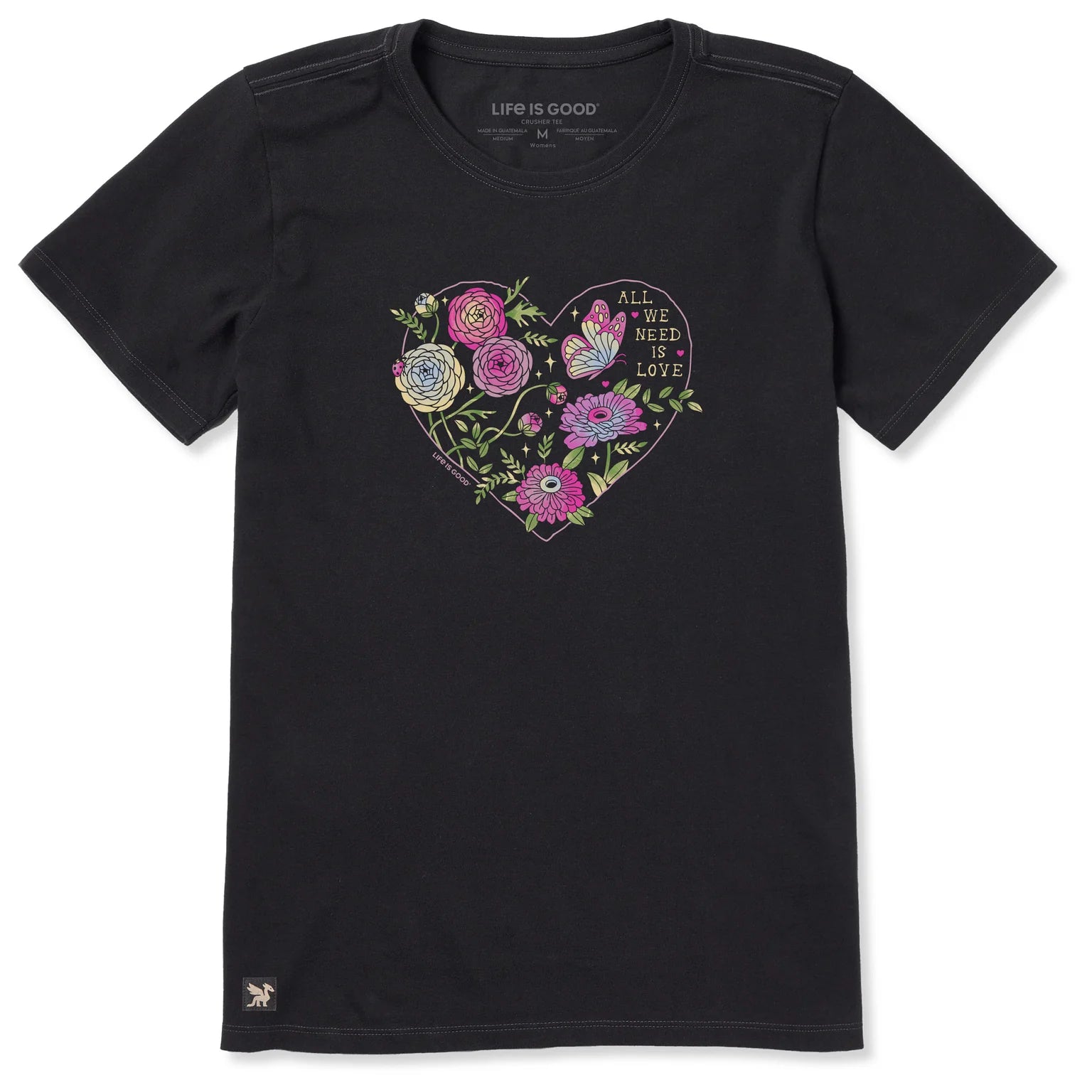 Life Is Good W Crusher Lite All We Need is Love & Blooms FADED BLACK