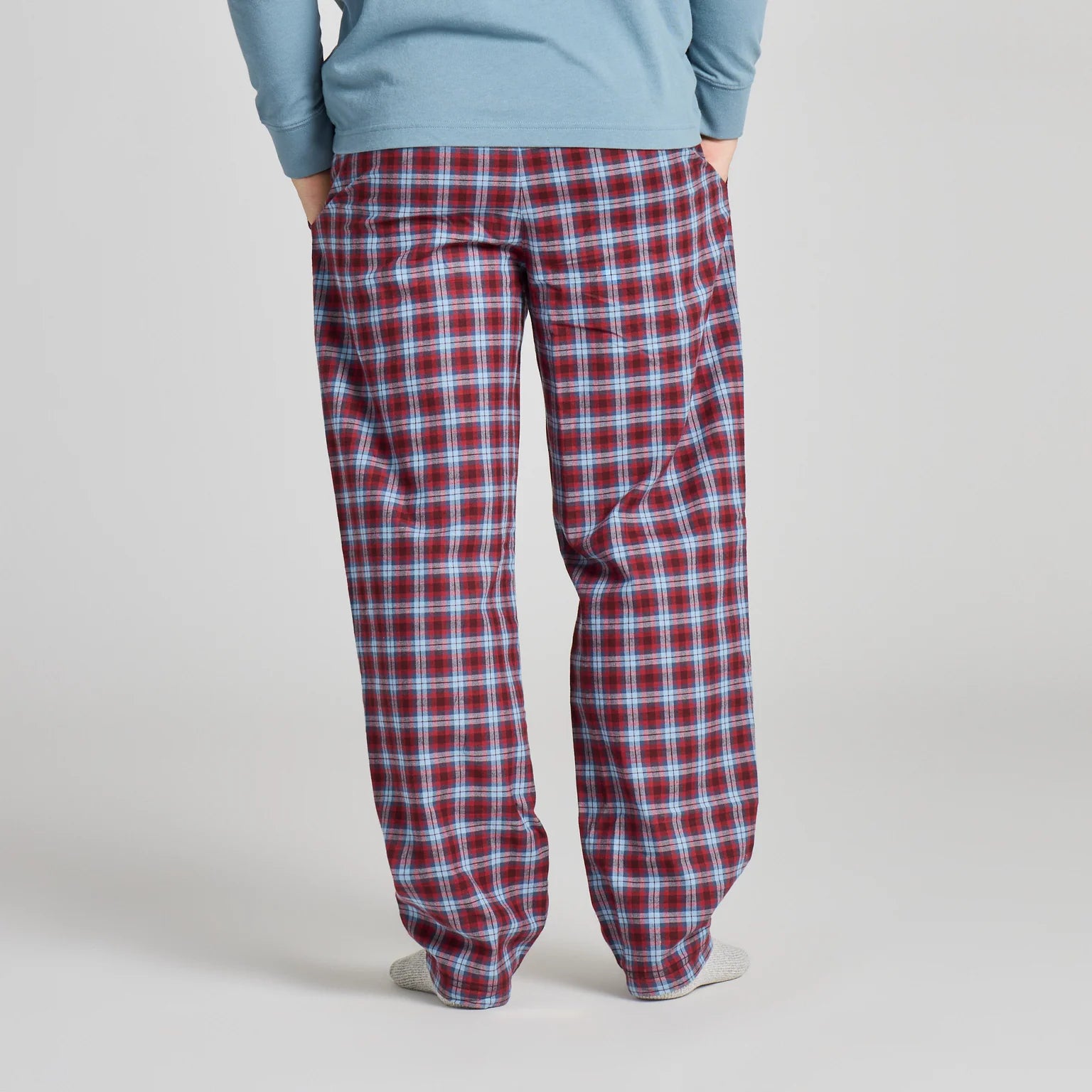 Life Is Good M Classic Sleep Pant CHECK PLAID DEEP BURGUNDY