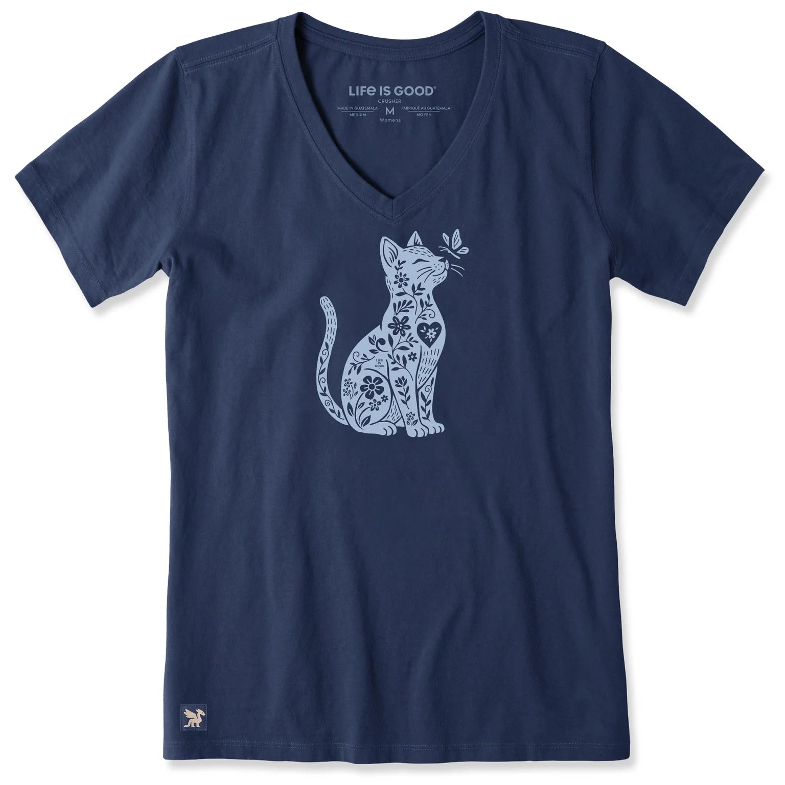 Life Is Good W Crusher Vee Botanicat DARKEST BLUE