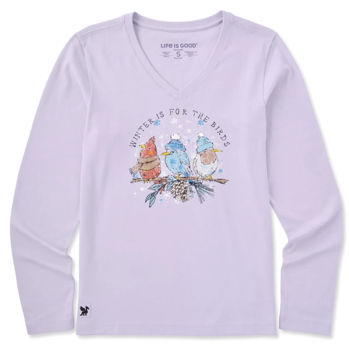 Life Is Good W LS Crusher Vee Winter Is For The Snowy Birds ALPINE PURPLE