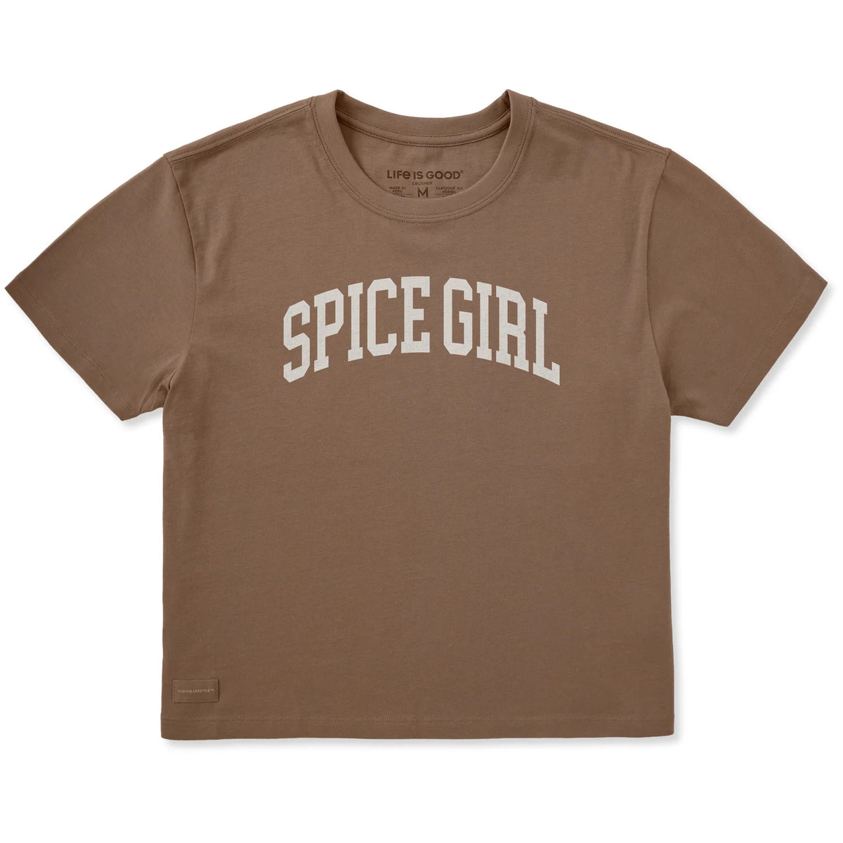 Life Is Good W SS Crusher Boxy Tee Spice Girl MUSHROOM BROWN