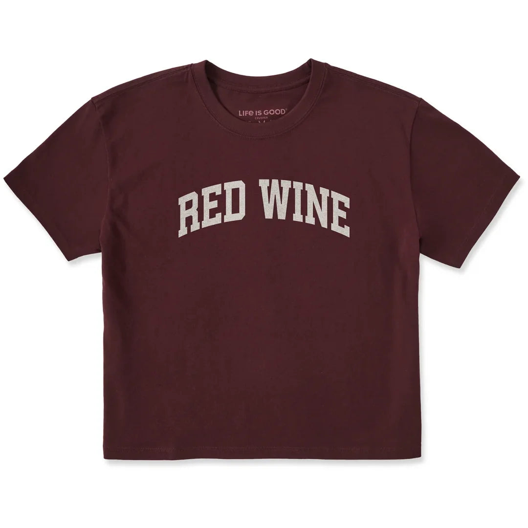 Life Is Good W Crusher SS Boxy Tee Red Wine Arch DEEP BURGUNDY