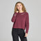 Life is Good W LS Crusher Boxy Double Horseshoe Tee DEEP BURGUNDY