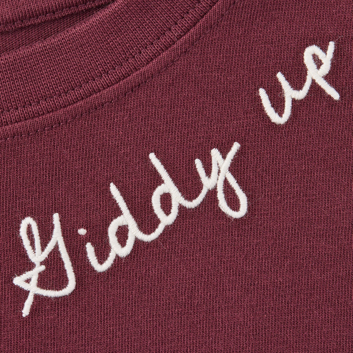 Life is Good W LS Crusher Boxy Double Horseshoe Tee DEEP BURGUNDY
