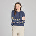 Life is Good W Crusher Boxy Hoodie Autumn Celestial Moon INKWELL BLUE