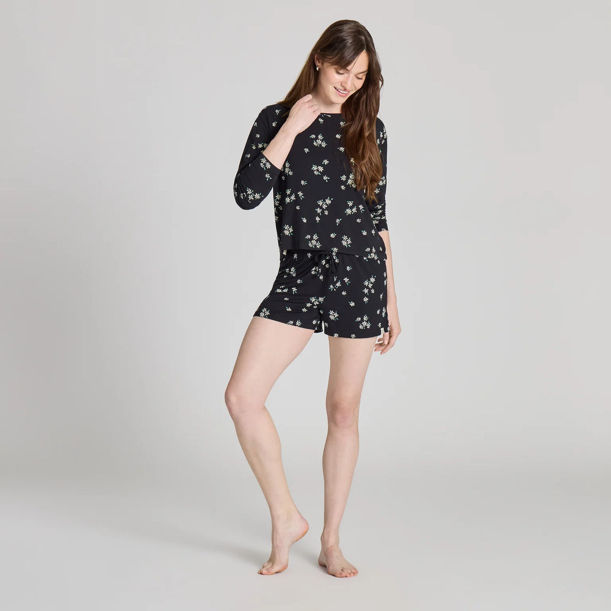 Life is Good W Snuggle Up Sleep Short Wild Daisy TRUE BLACK