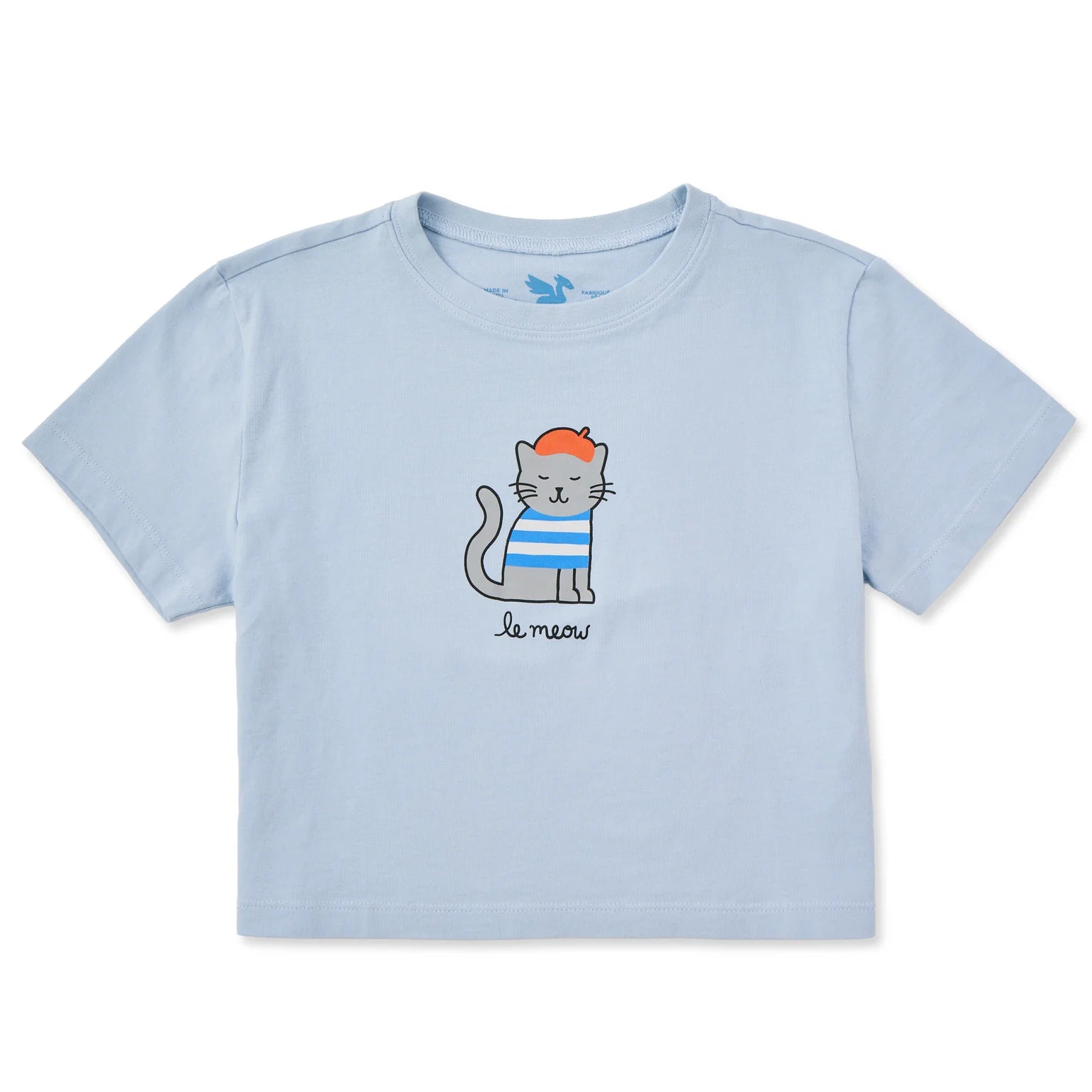 Life is Good Kids SS Crusher Boxy Le Meow Tee GLACIER BLUE