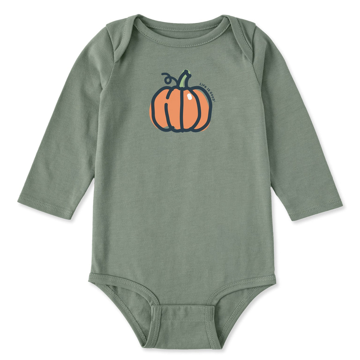 Life is Good LS Baby Bodysuit Pumpkin MOSS GREEN