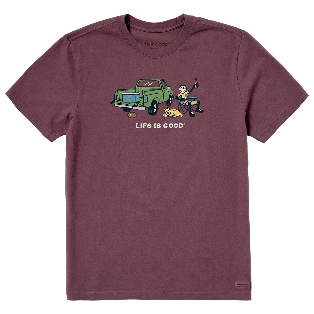 Life Is Good M SS Crusher Tailgate LIG Tee MAHOGANY