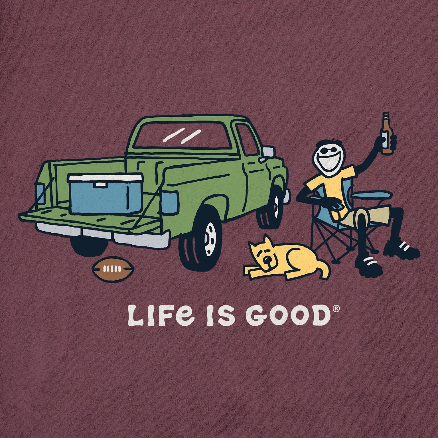 Life Is Good M SS Crusher Tailgate LIG Tee MAHOGANY