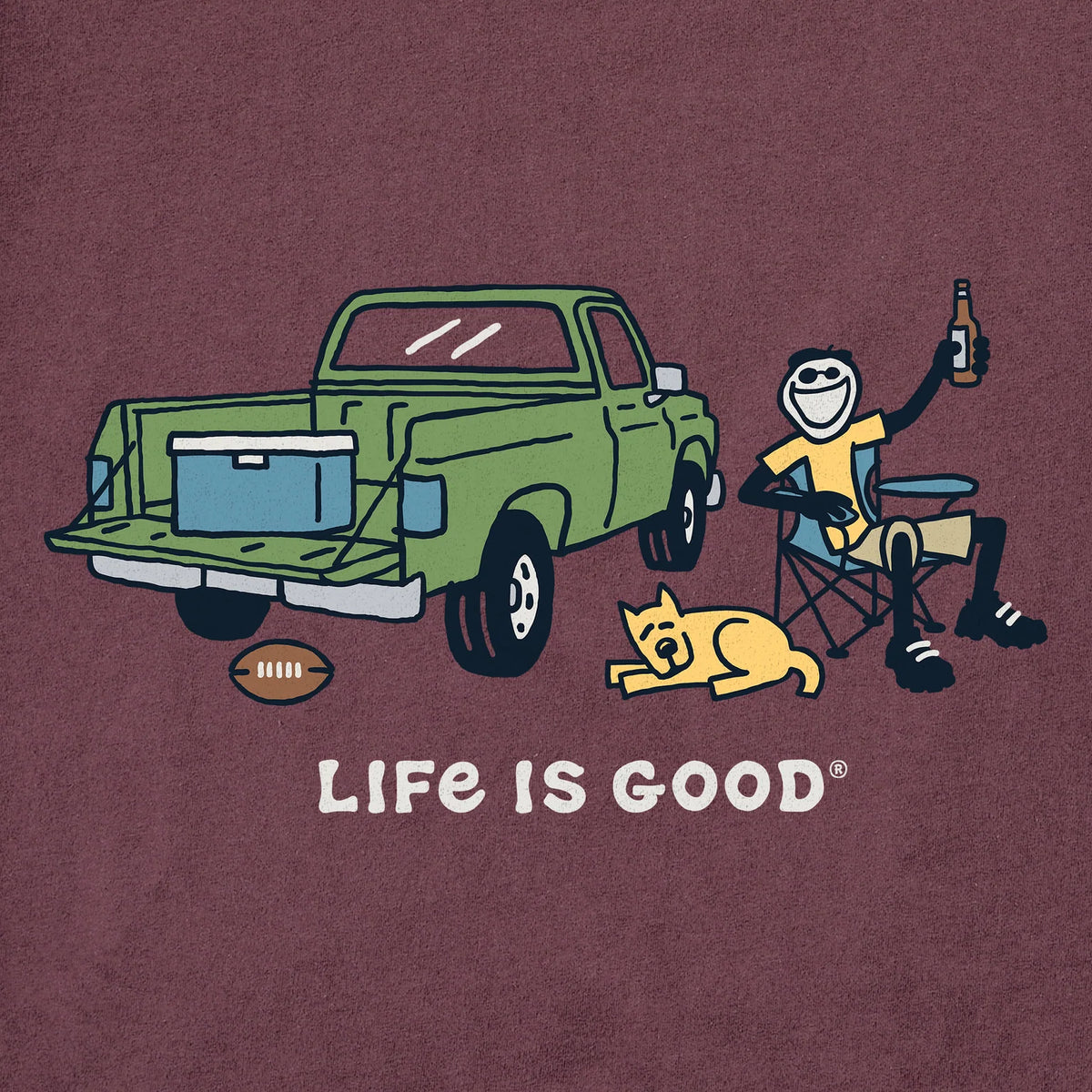 Life Is Good M SS Crusher Tailgate LIG Tee MAHOGANY