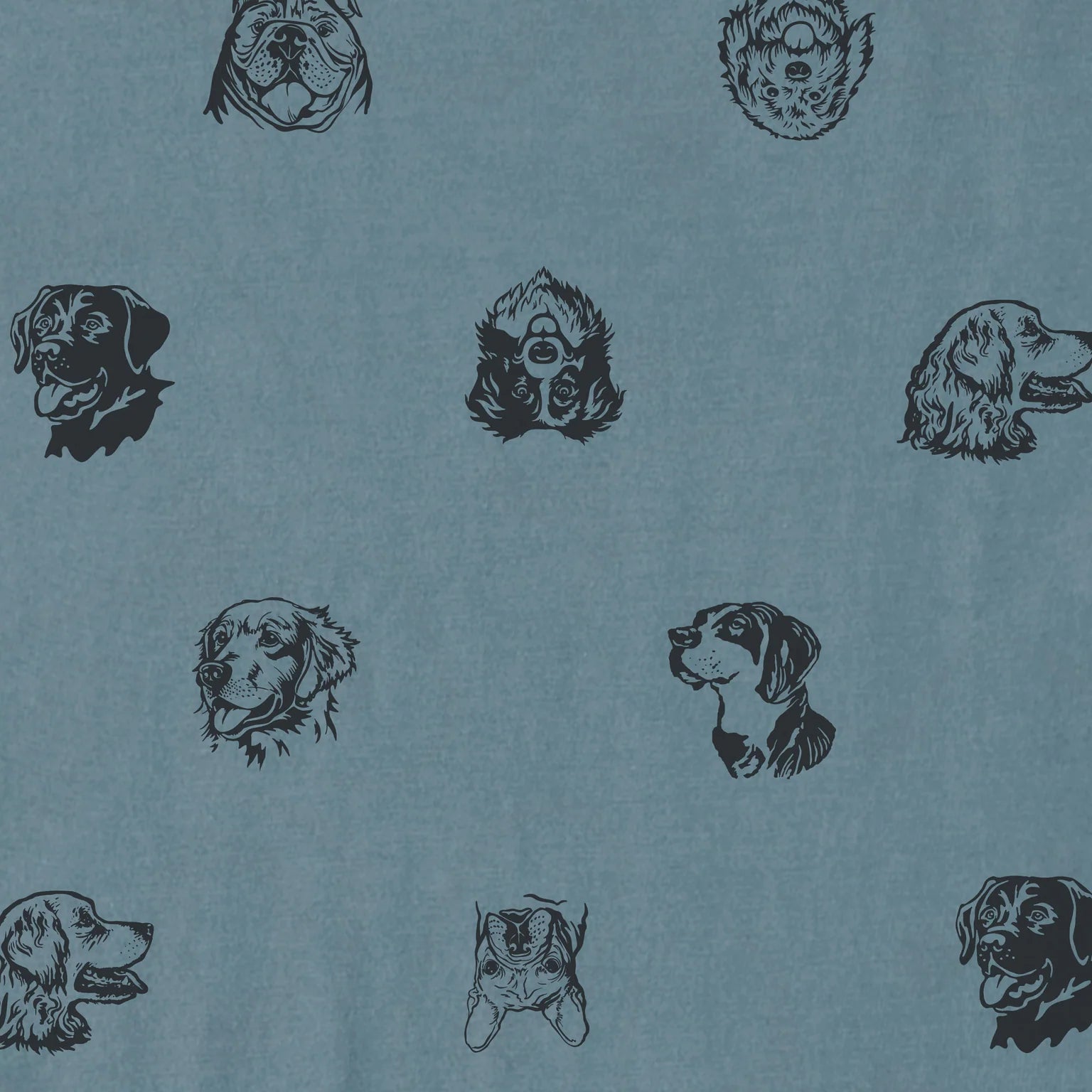 Life is Good W LS Boxy Sleep Tee Dog Portrait Pattern SLATE BLUE