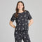 Life Is Good W LS Boxy Sleep Tee Wild Daisy TRUE BLACK
