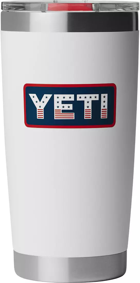 Yeti Rambler 20 oz Tumbler WHITE / BADGE