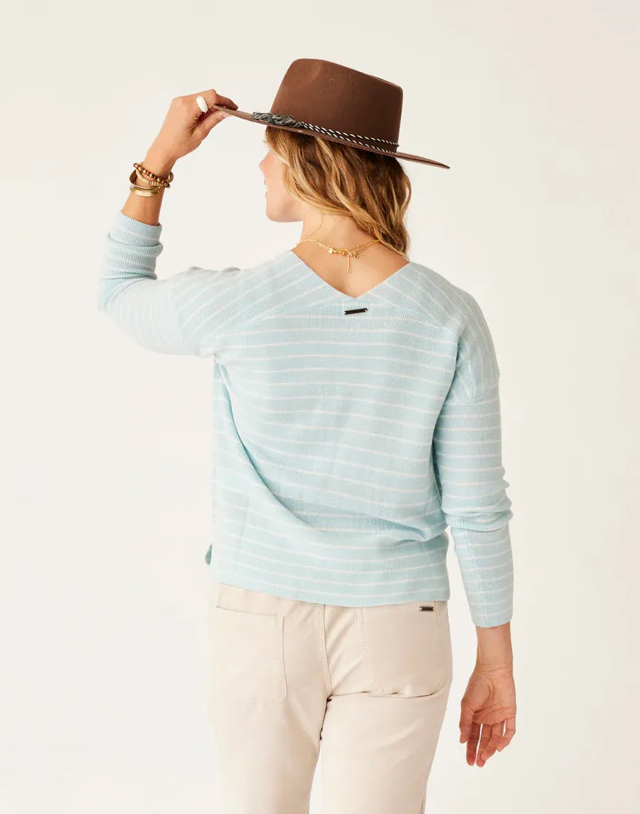 Carve Designs W Zella Merino Sweater ICE STRIPE