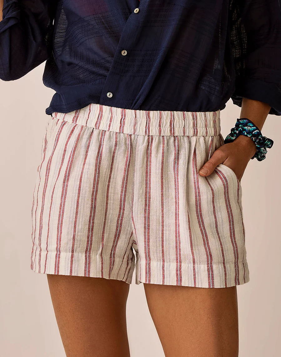 Carve Designs W Hellie Linen Short KENTUCKY STRIPE