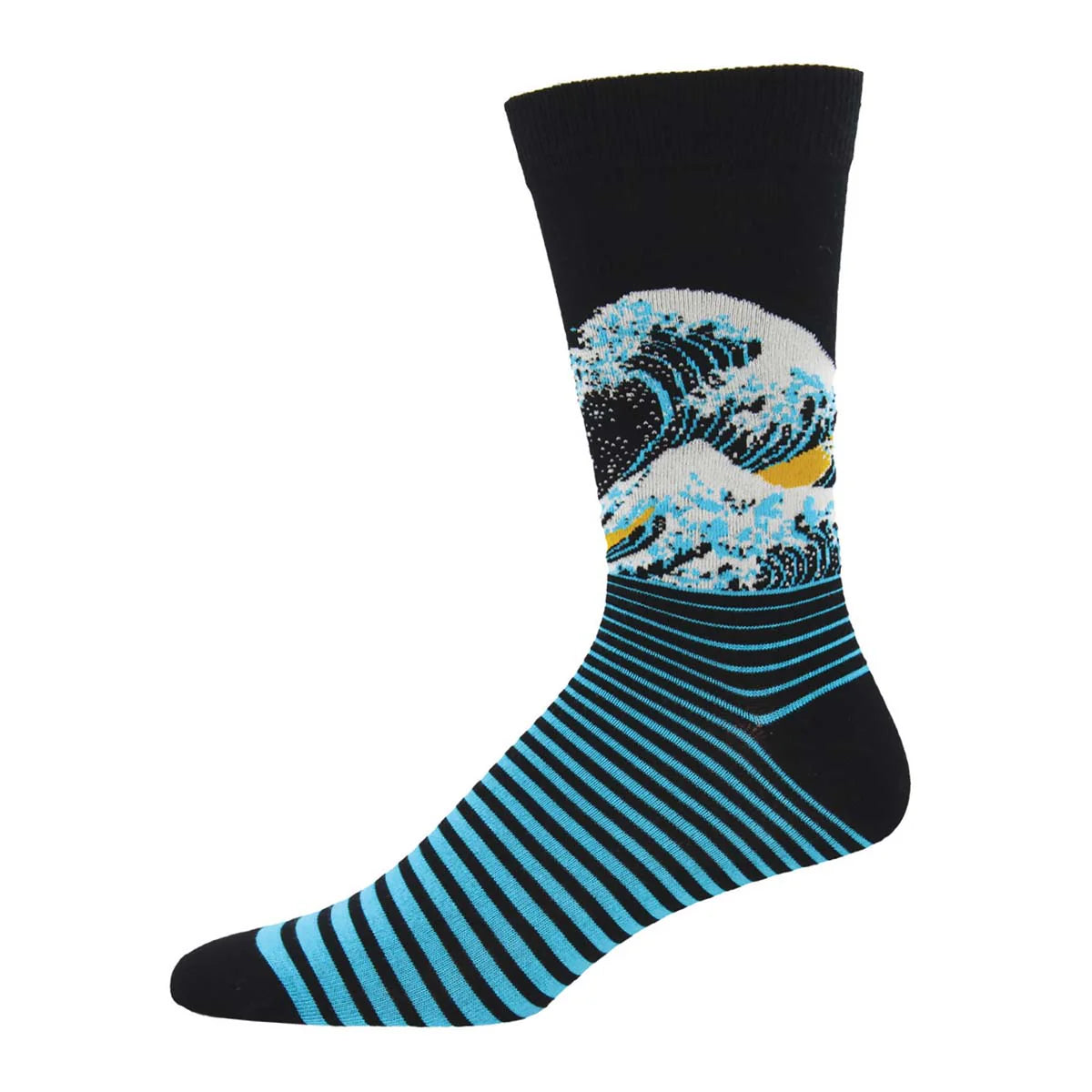 Socksmith M Bamboo Crew The Wave BLACK