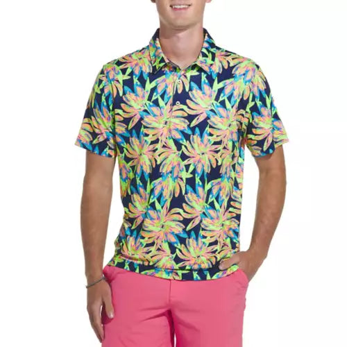 Chubbies M SS Performance Polo THE OCEAN FLOWER