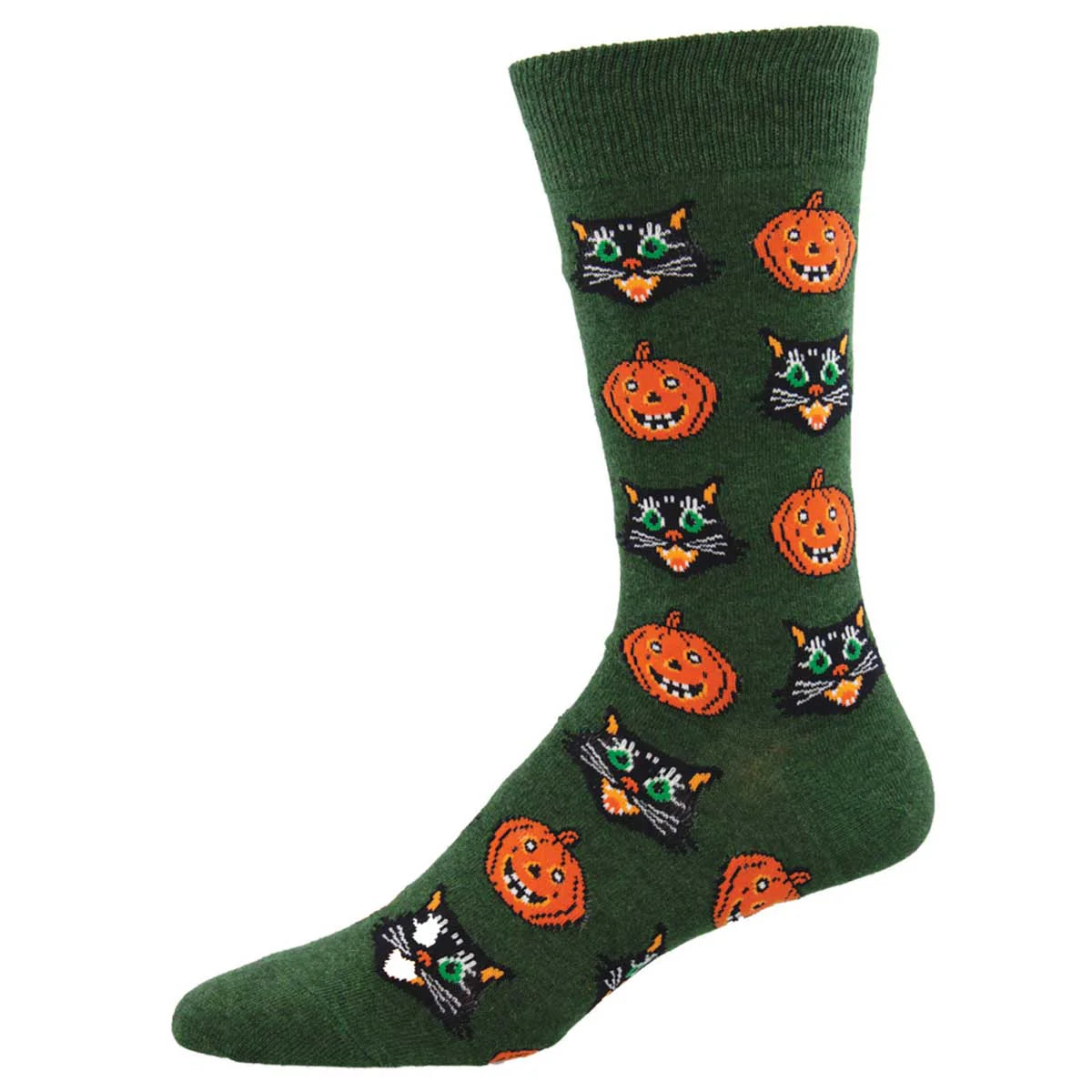 Socksmith M Vintage Halloween GREEN HEATHER