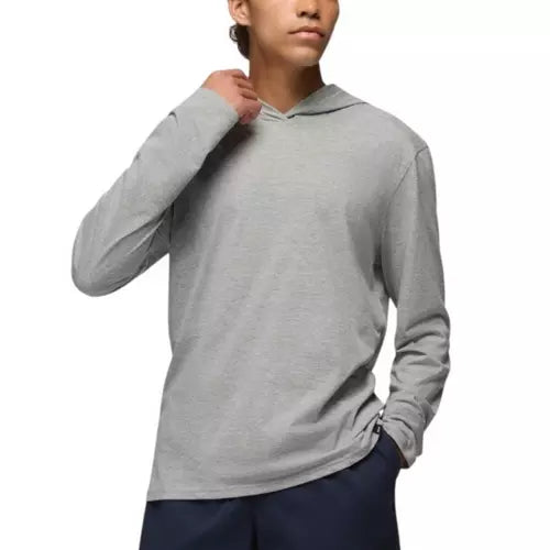 prAna M LS Hooded Tee HEATHER GRAY