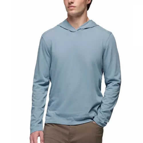 prAna M LS Hooded Tee GLACIER SKIES
