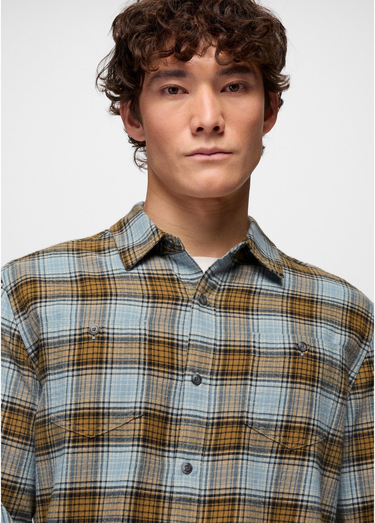 prAna M LS Dolberg Flannel Shirt CAVERN