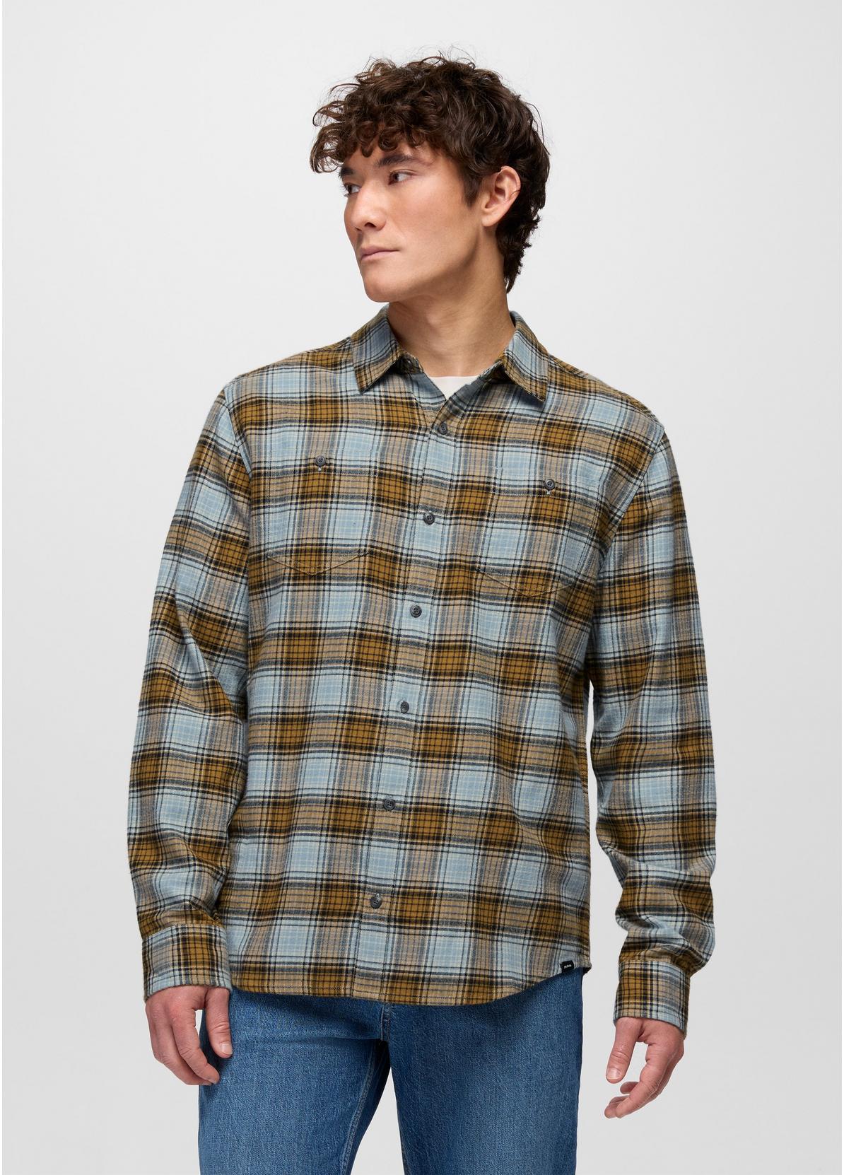 prAna M LS Dolberg Flannel Shirt CAVERN