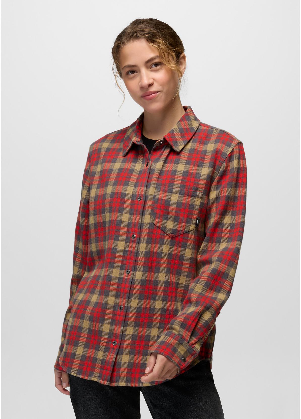 prAna W Golden Canyon Flannel PIKES RED