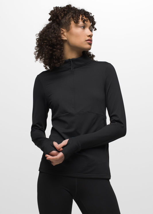 PrAna W Ice Flow 1/2 Zip BLACK