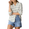 Flag & Anthem W LS Leetonia Boyfriend Shirt SAGE/WHITE