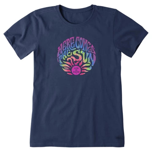 Life is Good W Crusher Lite Tie-Dye Here Comes DARKEST BLUE