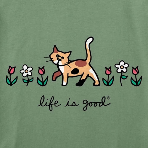 Life is Good W SS Crusher AI Flowers Garden GRANITE GREEN