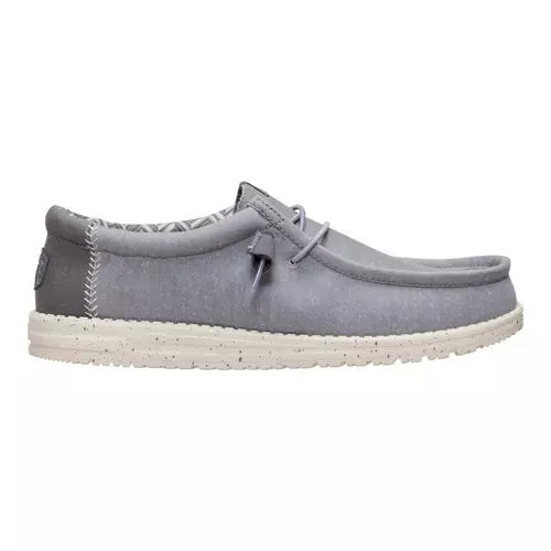 Hey Dude Wally Stretch Canvas FLANNEL GREY / BONE WHITE
