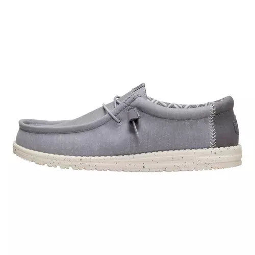 Hey Dude Wally Stretch Canvas FLANNEL GREY / BONE WHITE