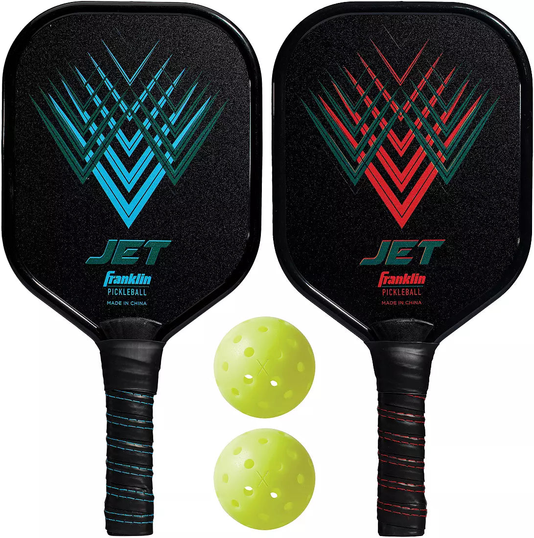 Franklin Sports 2 Person Pickleball Paddle Set RED / BLUE