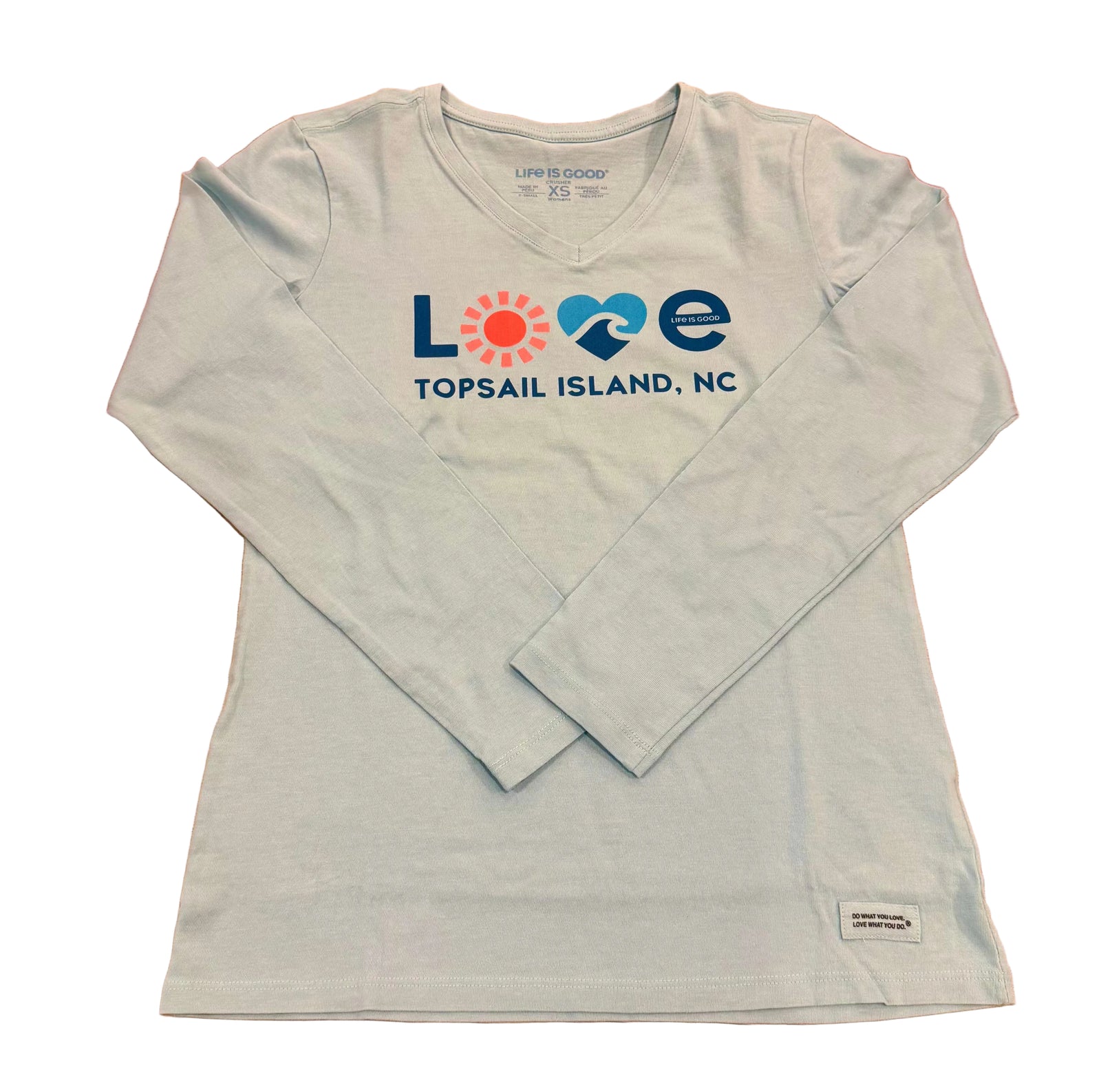 Life Is Good W LS Crusher Vee TI Summer Love BEACH BLUE