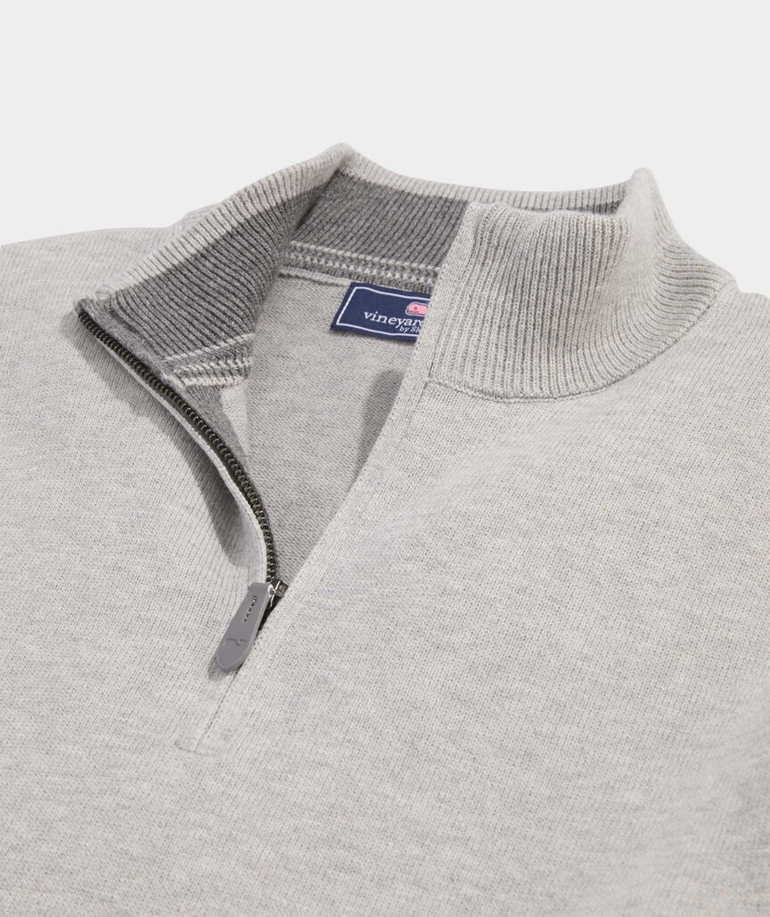 Vineyard Vines M Boathouse 1/4 Zip LT GRAY HEATHER