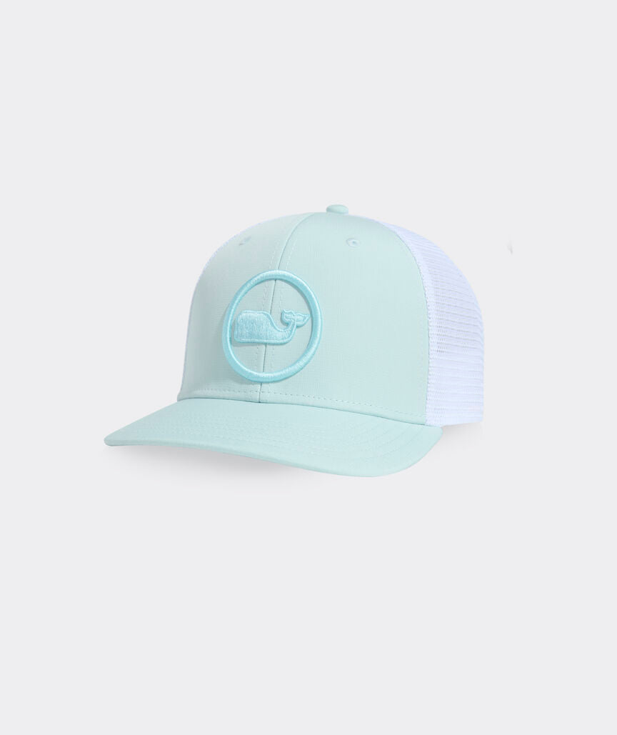 Vineyard Vines Whale Dot Performance Trucker AQUA HAZE