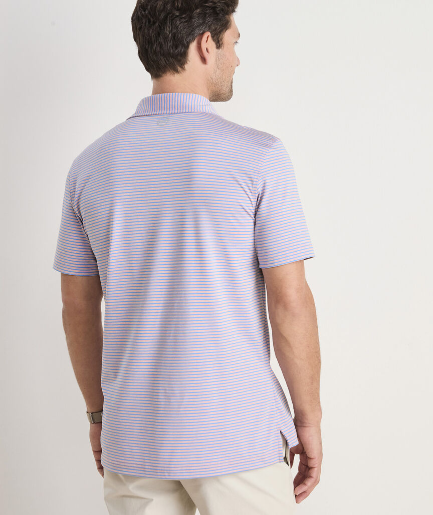 Vineyard Vines M Bradley Stripe Sankaty Polo HIBISCUS TEJADA