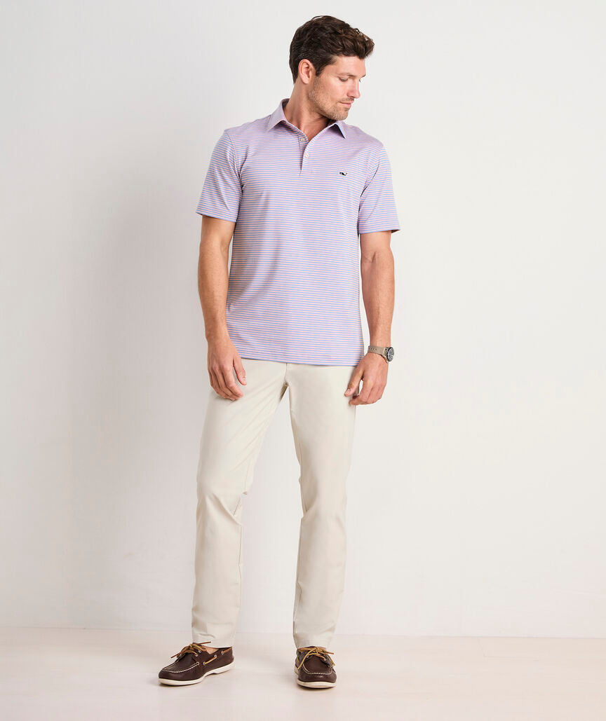 Vineyard Vines M Bradley Stripe Sankaty Polo HIBISCUS TEJADA