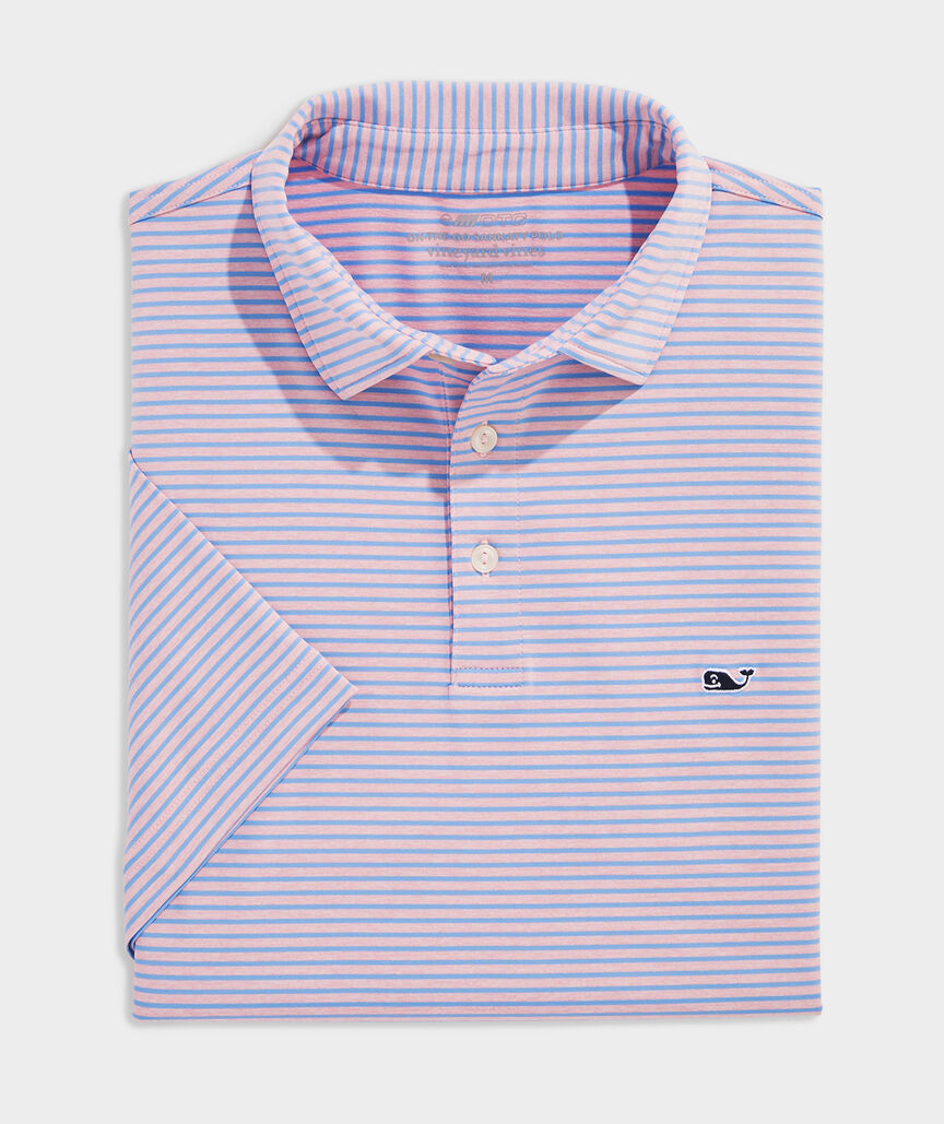 Vineyard Vines M Bradley Stripe Sankaty Polo HIBISCUS TEJADA