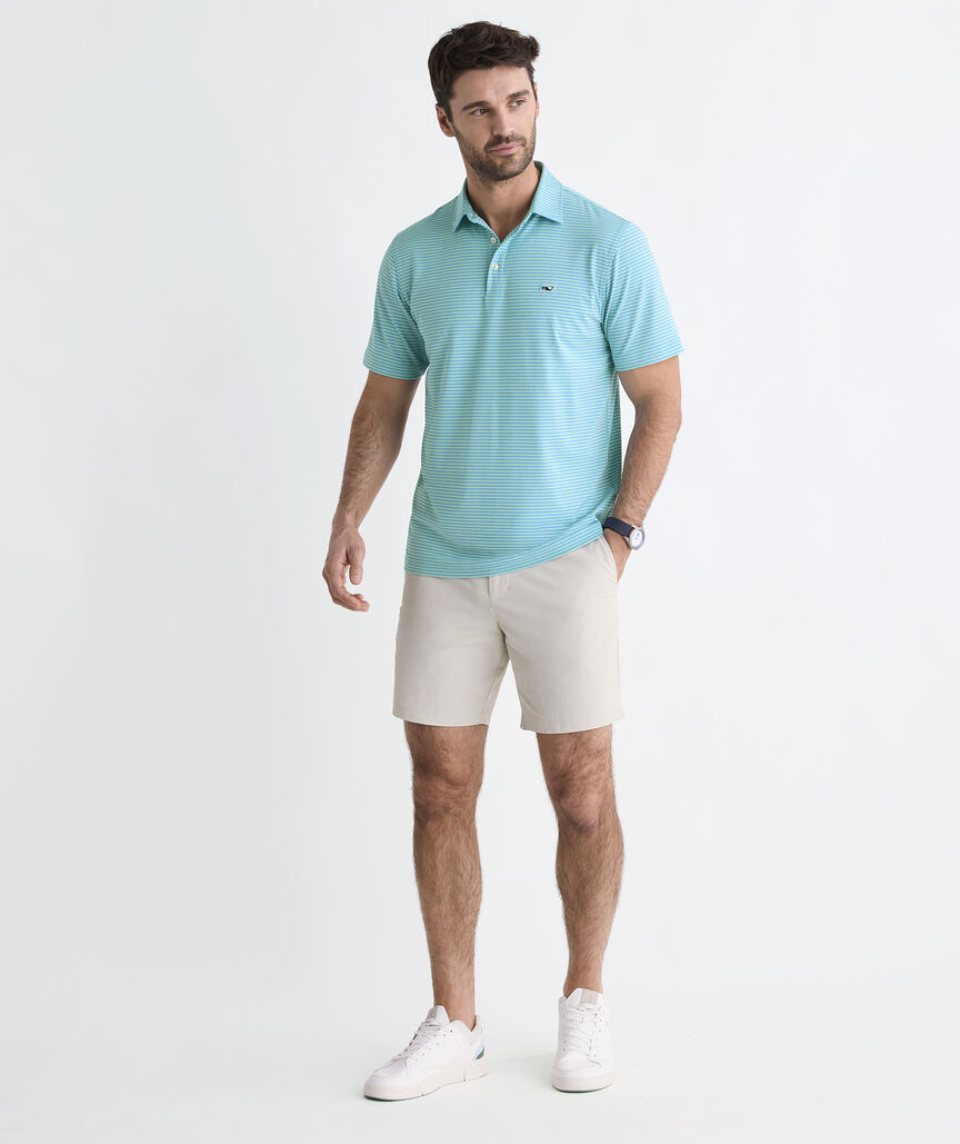 Vineyard Vines M Bradley Stripe Polo MINT / OCEAN BREEZE