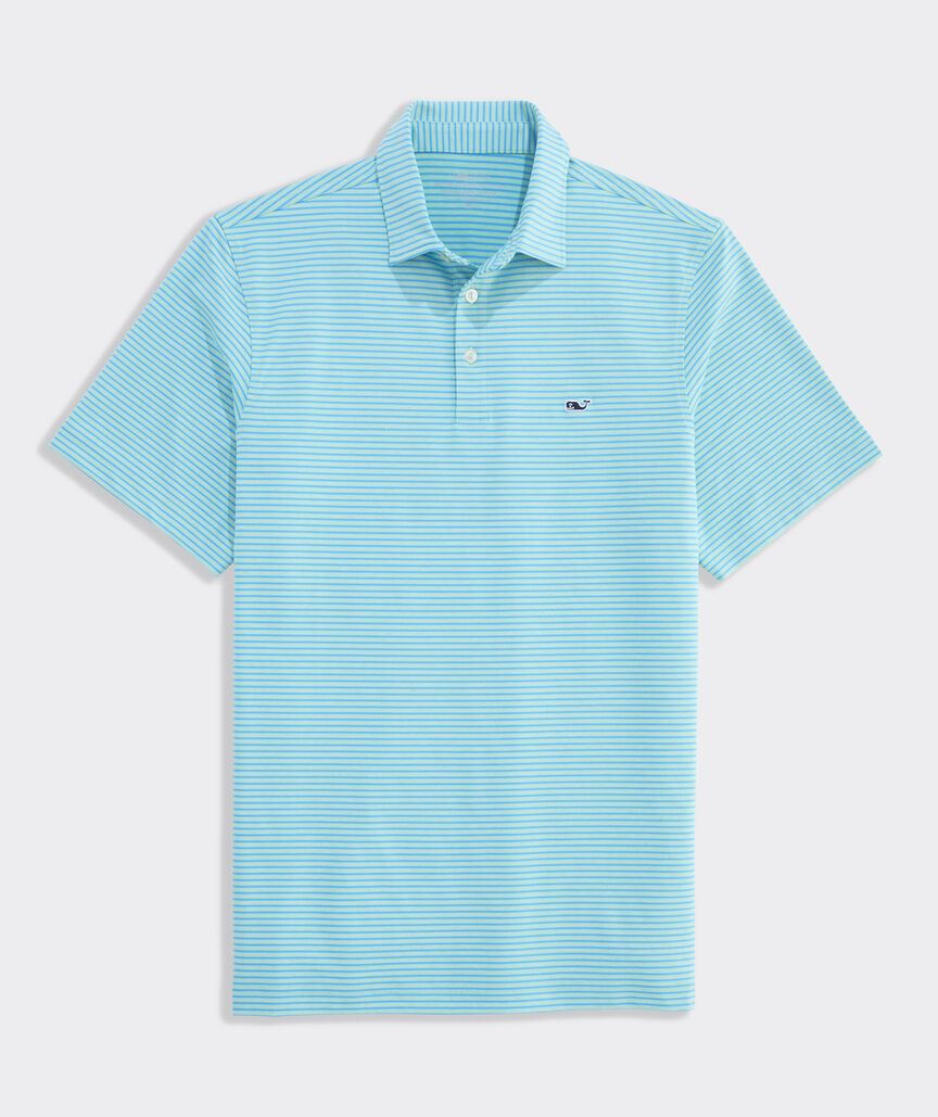 Vineyard Vines M Bradley Stripe Polo MINT / OCEAN BREEZE