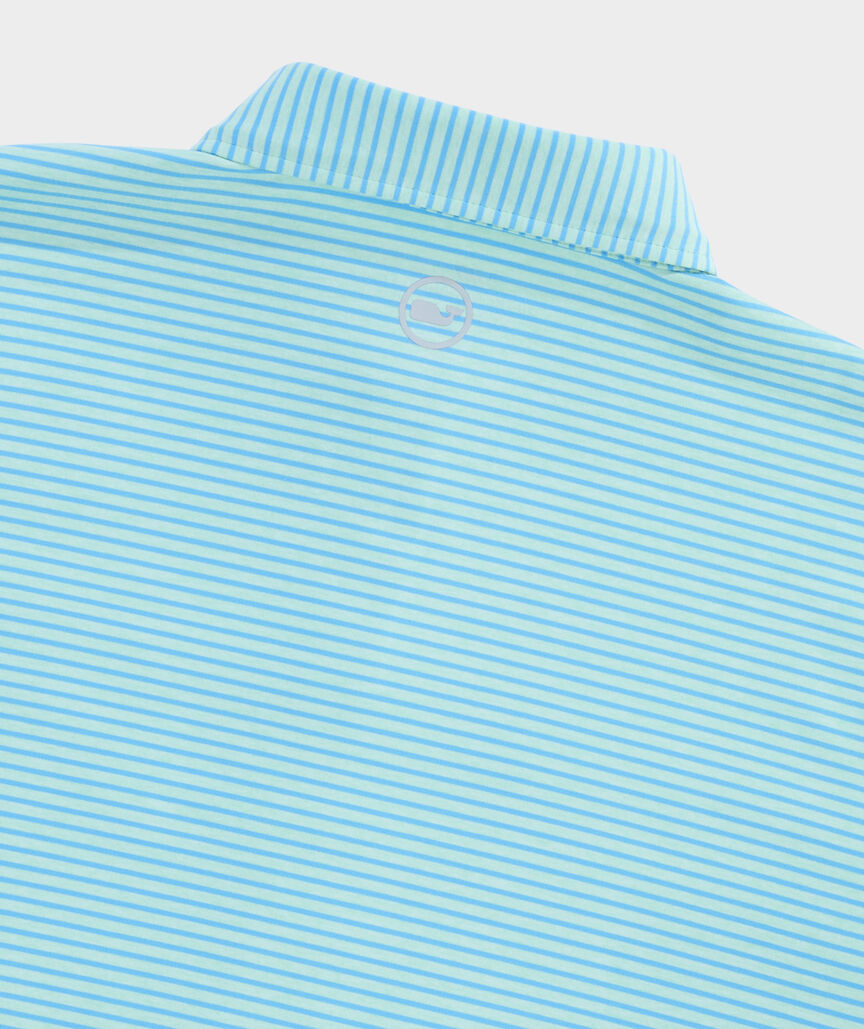 Vineyard Vines M Bradley Stripe Polo MINT / OCEAN BREEZE